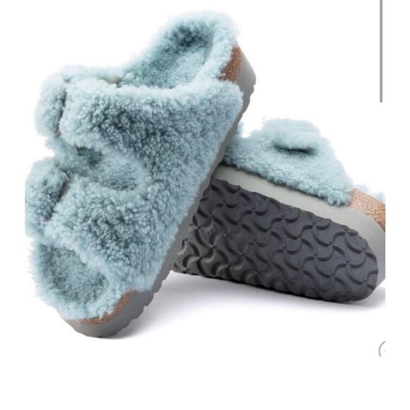 New Free People x Birkenstock Arizona Teddy Shearling Sandals Size 40 - Picture 3 of 7